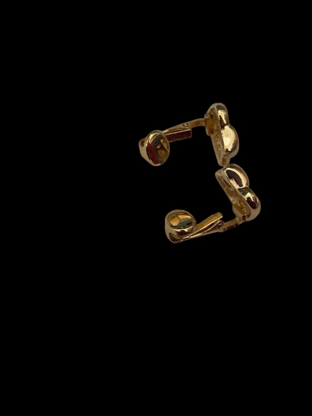 Dior Gold Heart Floral Logo Stud Earrings - Picture 3 of 6